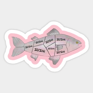 How a sushi addict sees a salmon Sticker